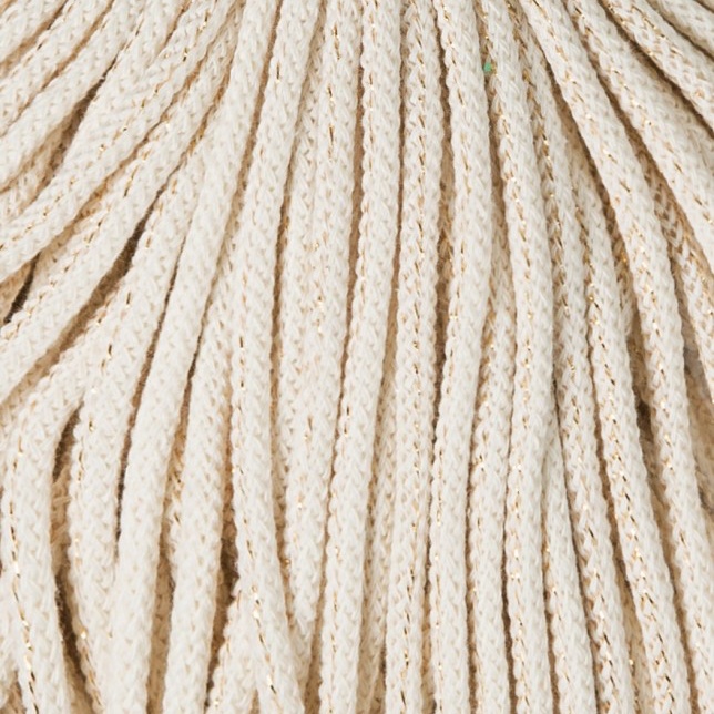 Bobbiny kokvilnas aukla Golden Natural ar spīdumu ⌀ 5mm 15m25cm Bobbiny kokvilnas aukla Golden Natural ar spīdumu ⌀ 5mm 15m25cm