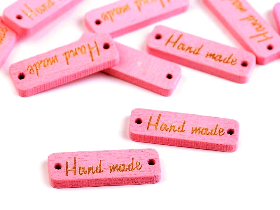 Hand made koka birka Rozā 10×30 mm Hand made koka birka Rozā 10x30 mm