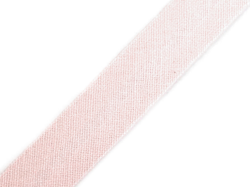 Kokvilnas slīpā diega lenta Baby Pink 14mm Kokvilnas slīpā diega lenta Baby Pink 14mm
