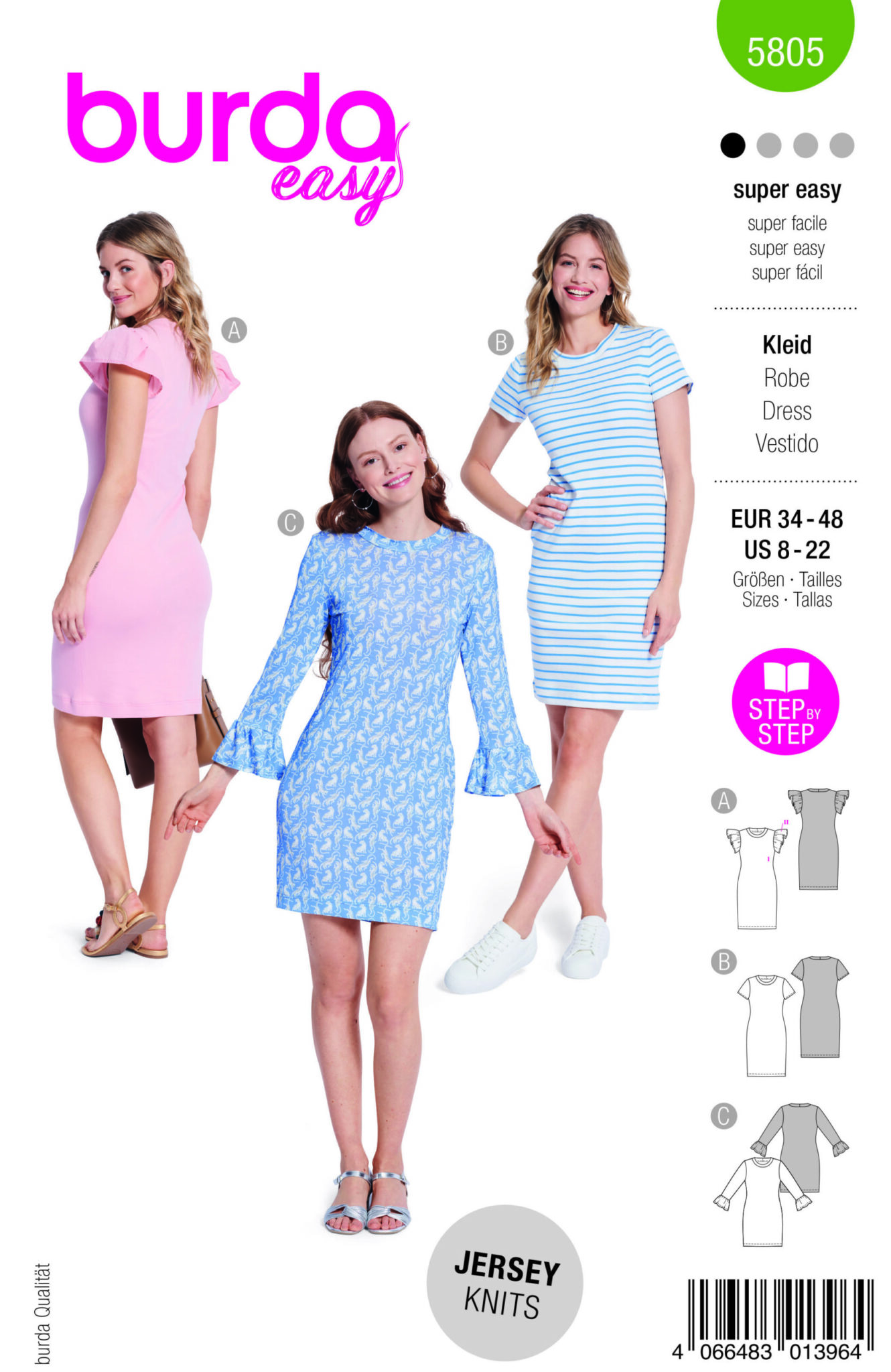 Piegrieztne kleitai Burda easy 5805 Piegrieztne kleitai Burda easy 5805