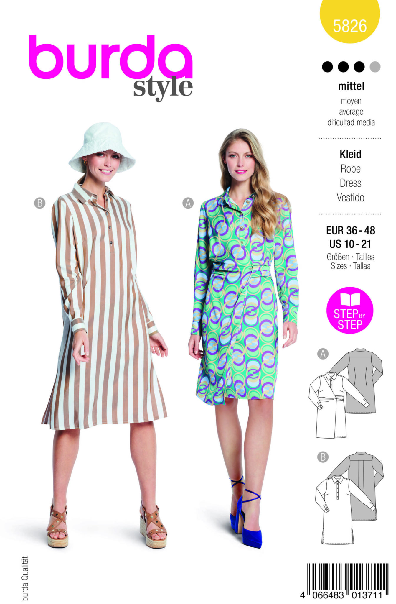 Piegrieztne kleitām Burda style 5826 Piegrieztne kleitām Burda style 5826