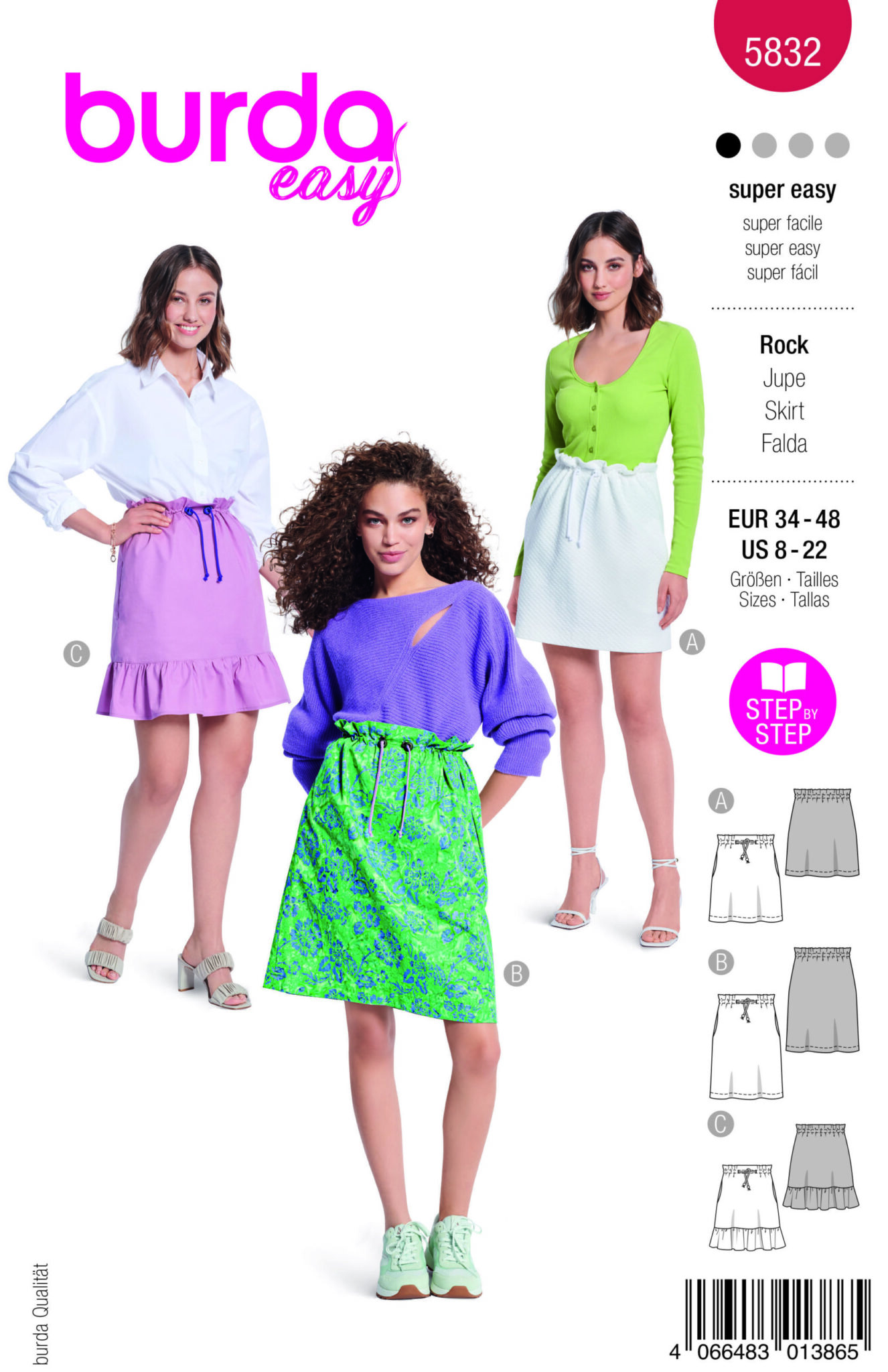 Piegrieztne svārkiem Burda easy 5832 Piegrieztne svārkiem Burda easy 5832