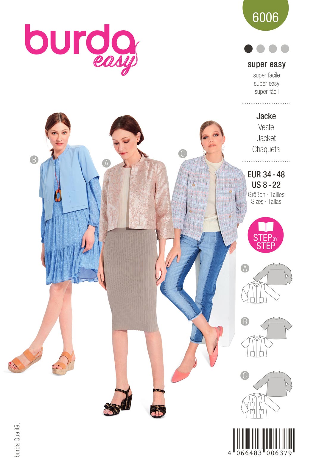 Piegrieztne jakai Burda easy 6006 Piegrieztne jakai Burda easy 6006