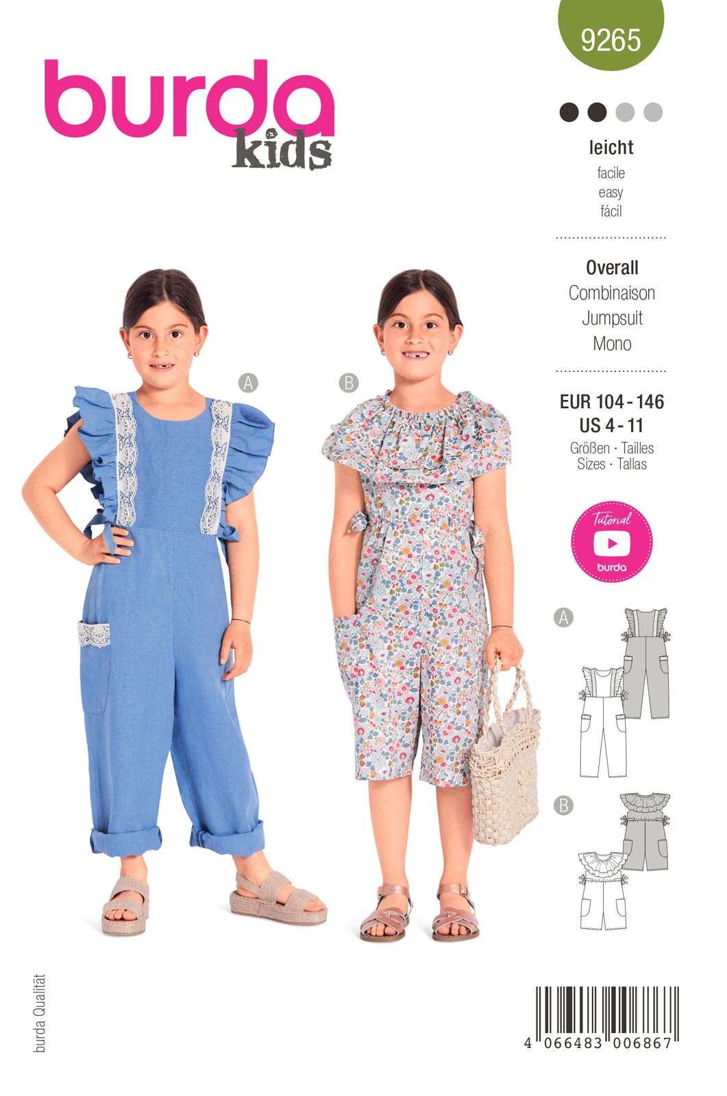 Piegrieztne kostīmiem burda kids 9265 Piegrieztne kostīmiem burda kids 9265