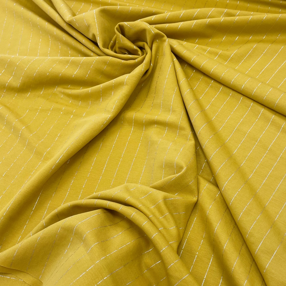 Mākslīgā lina audums Dzeltens ar sudraba līnijām 180gr/m² Mākslīgā lina audums Dzeltens ar sudraba līnijām 180gr/m²