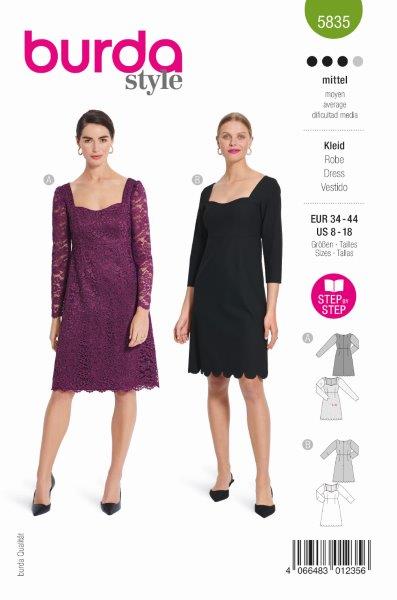 Piegrieztne kleitai Burda style 5835 Piegrieztne kleitai Burda style 5835