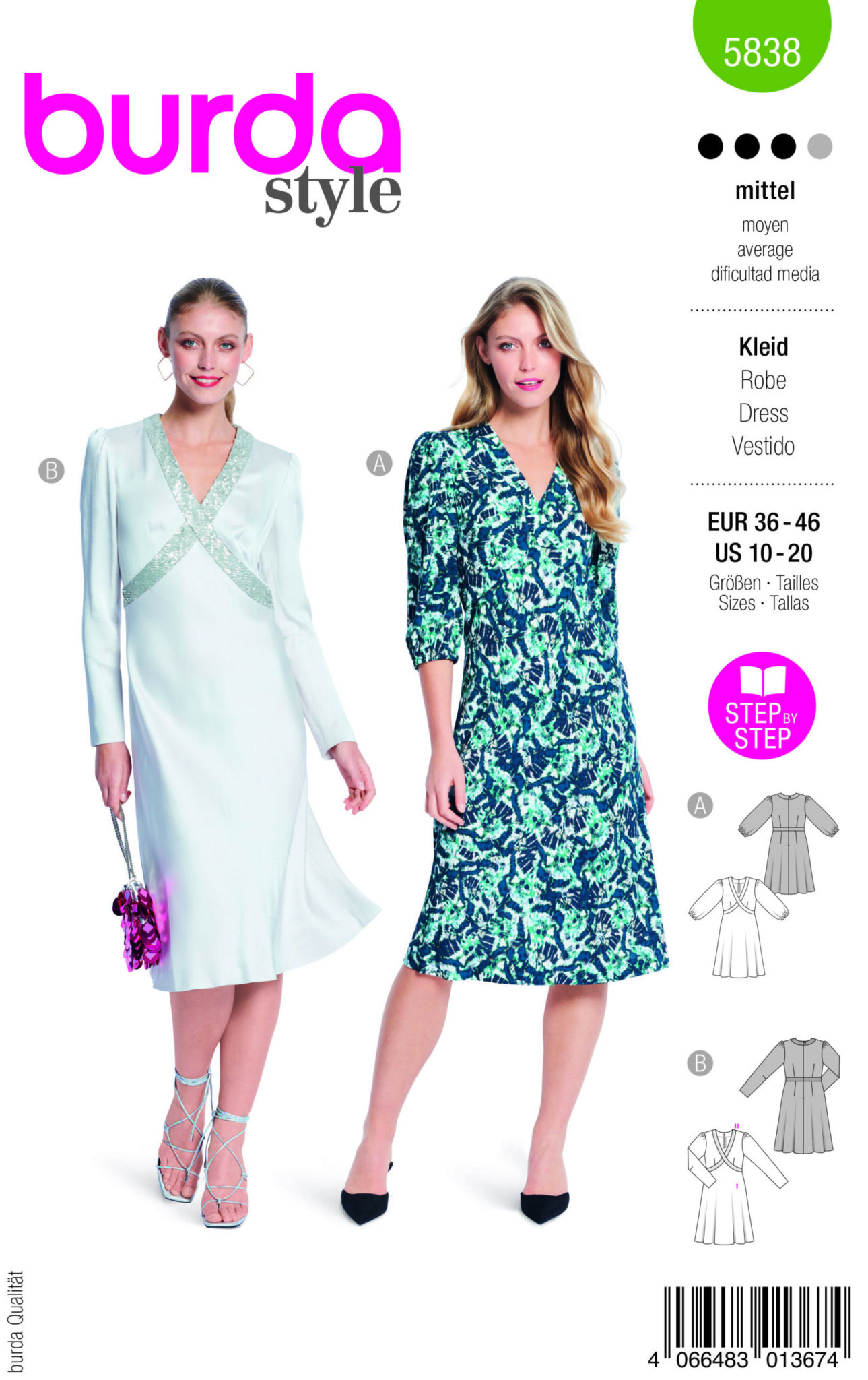 Piegrieztne kleitām Burda style 5838 Piegrieztne kleitām Burda style 5838