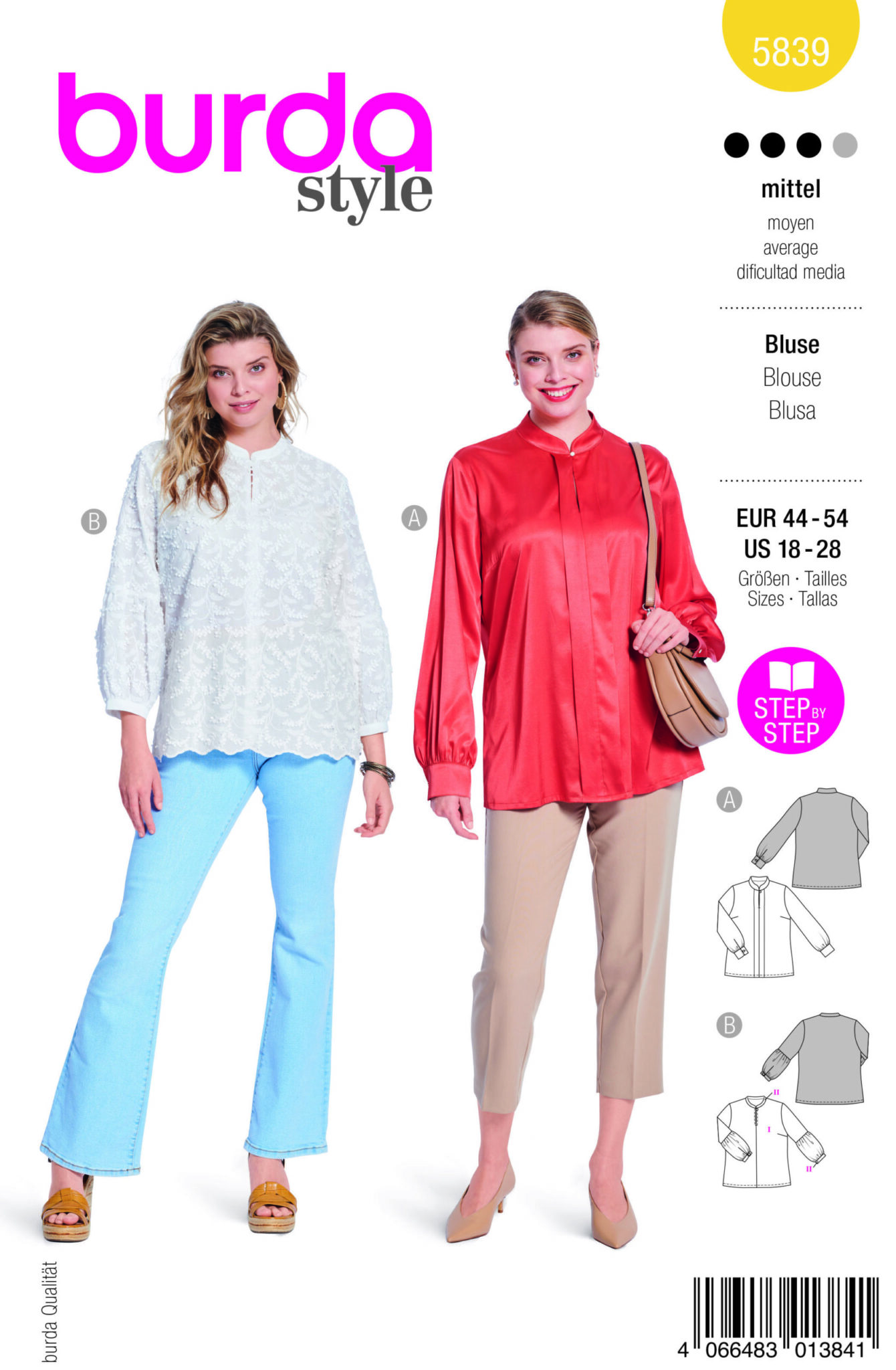 Piegrieztne blūzei Burda style 5839 Piegrieztne blūzei Burda style 5839