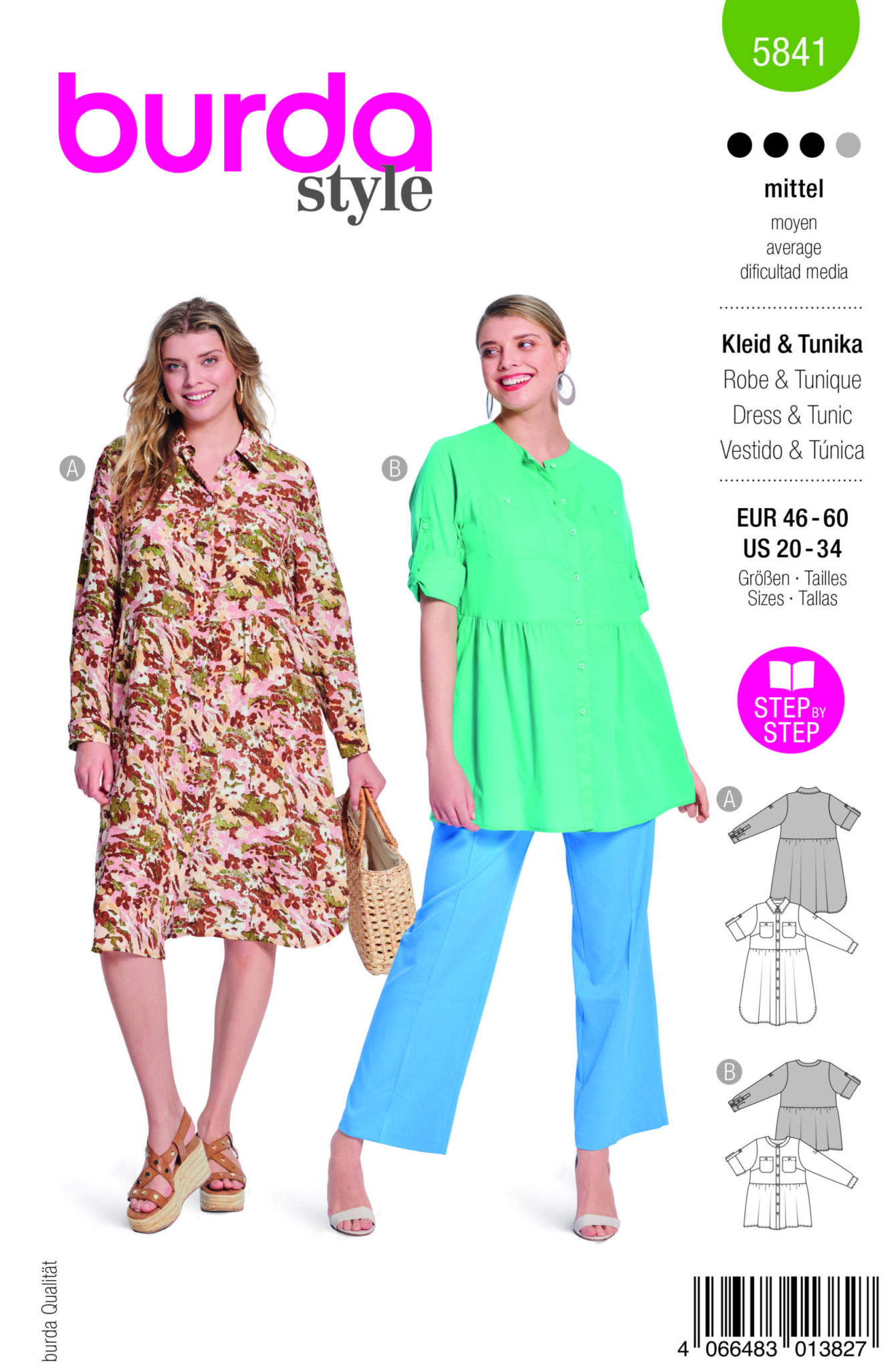 Piegrieztne kleitai un tunikai Burda style 5841 Piegrieztne kleitai un tunikai Burda style 5841