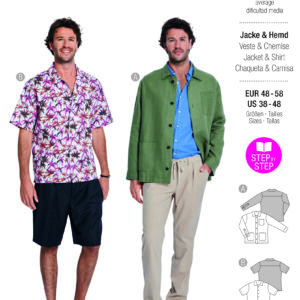 Piegrieztne kreklam un jakai Burda style 5842