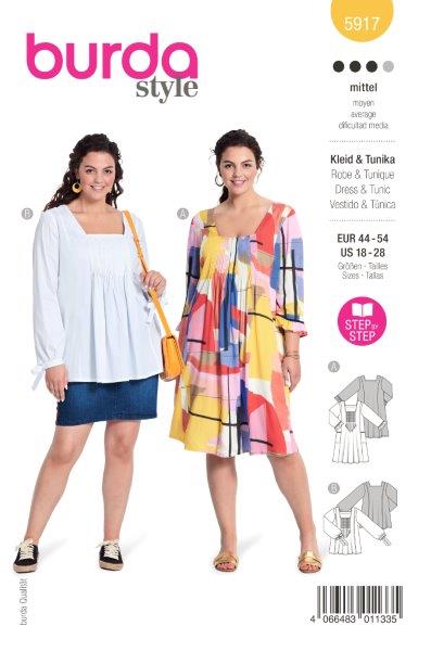 Piegrieztne kleitai un tunikai Burda style 5917 Piegrieztne kleitai un tunikai Burda style 5917