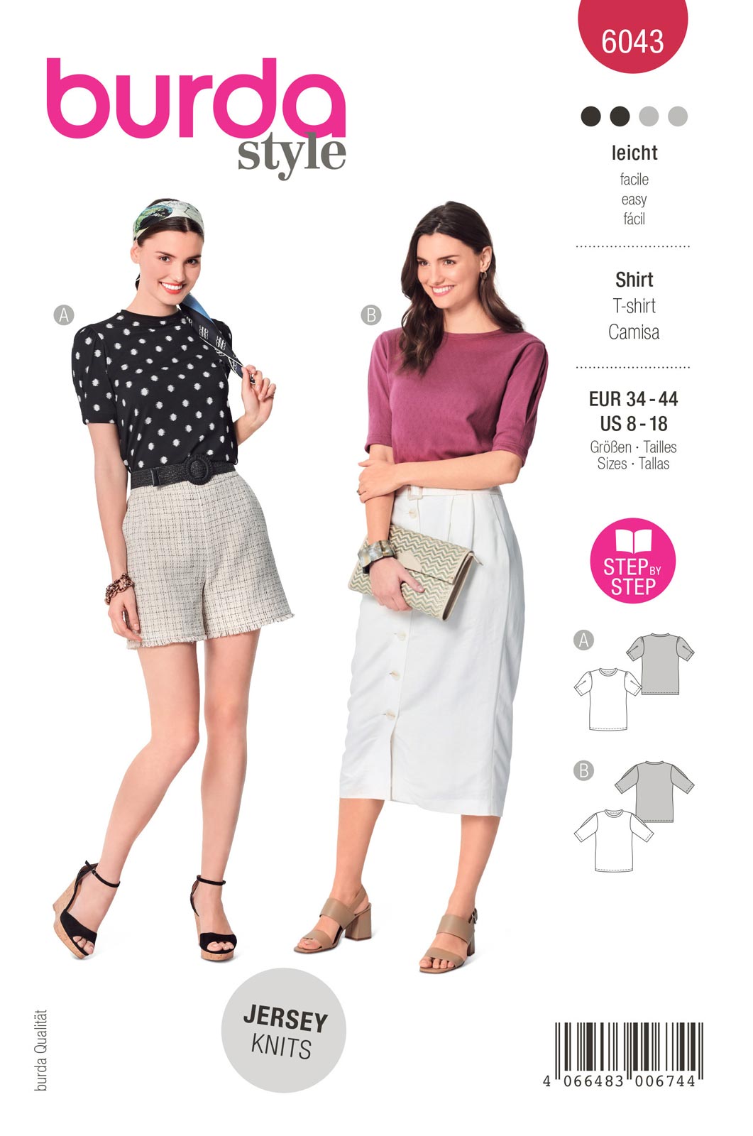 Piegrieztne t-kreklam Burda style 6043 Piegrieztne t-kreklam Burda style 6043