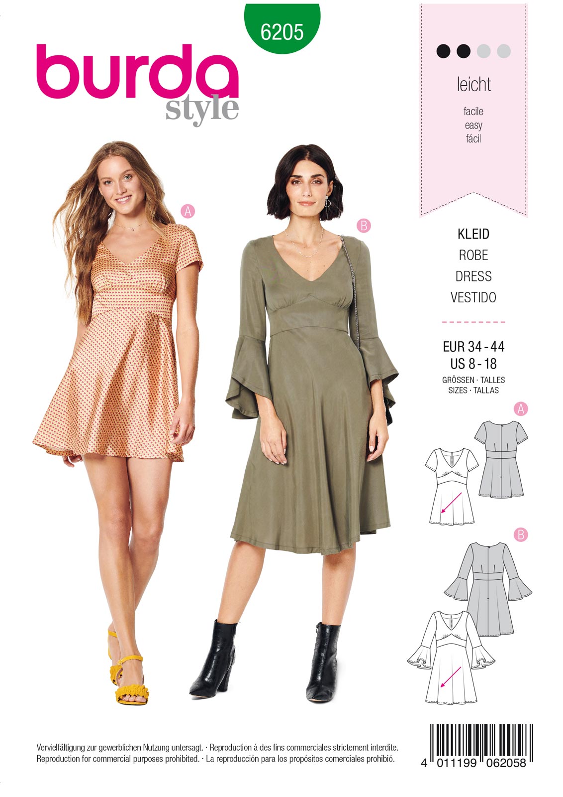 Piegrieztne kleitai Burda style 6205 Piegrieztne kleitai Burda style 6205