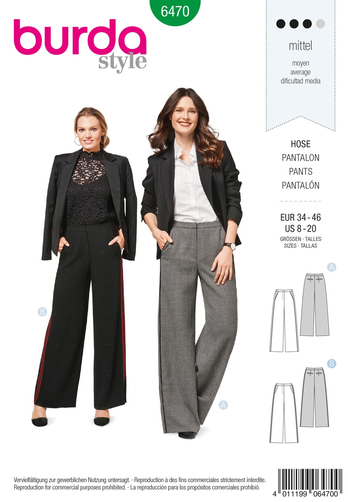 Piegrieztne biksēm Burda style 6470 Piegrieztne biksēm Burda style 6470