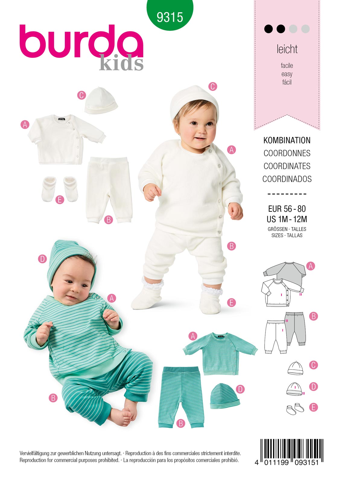 Piegrieztne komplektam Burda kids 9315 Piegrieztne komplektam Burda kids 9315