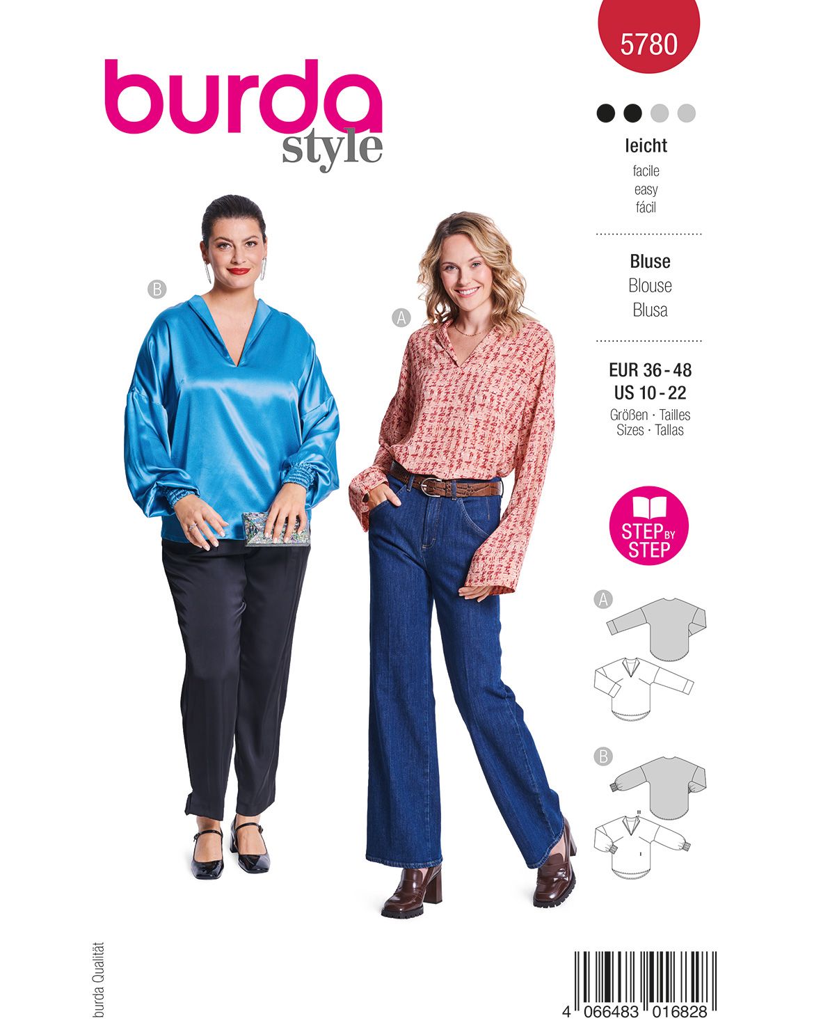 Piegrieztne blūzei Burda style 5780 Piegrieztne blūzei Burda style 5780