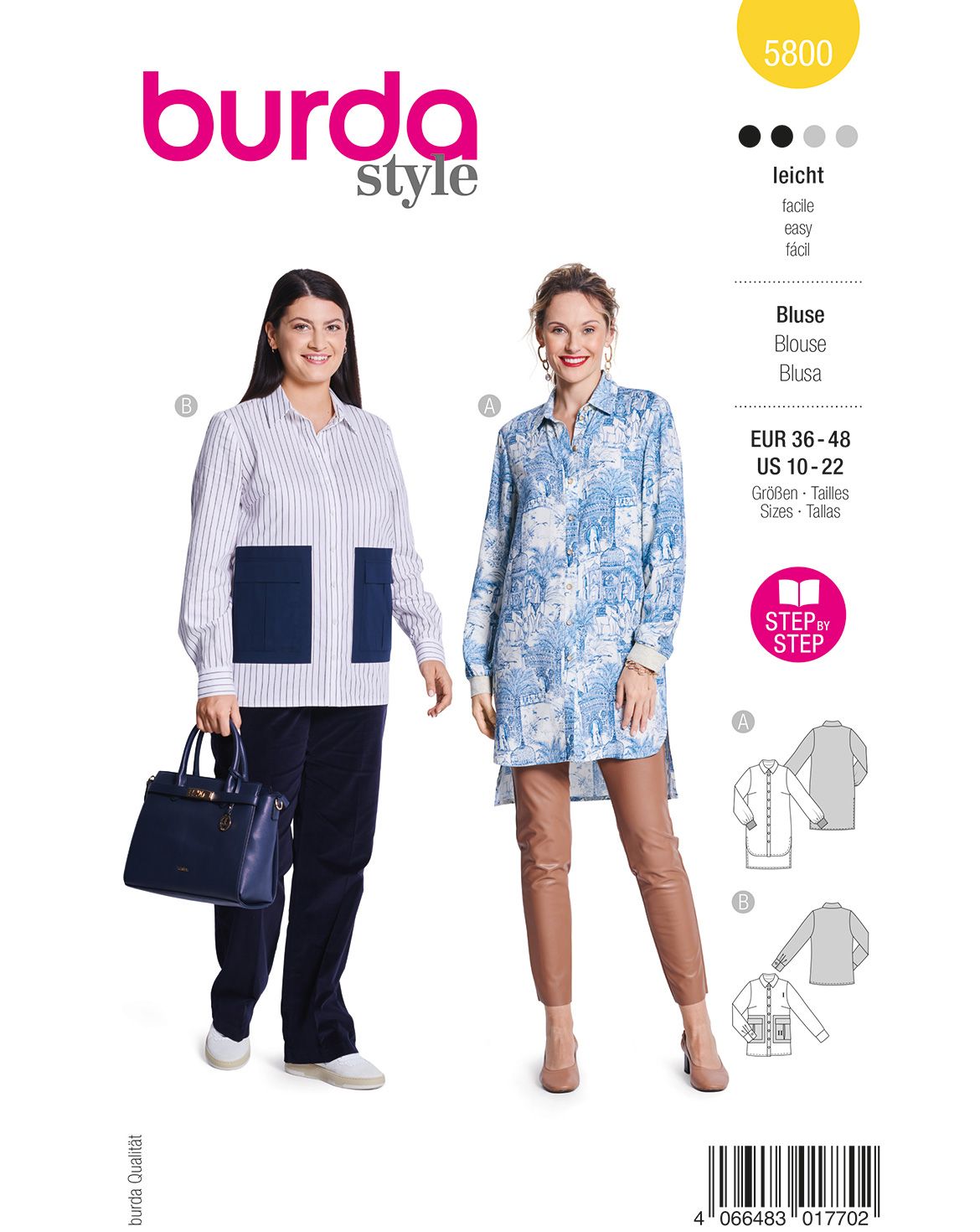 Piegrieztne blūzei Burda style 5800 Piegrieztne blūzei Burda style 5800