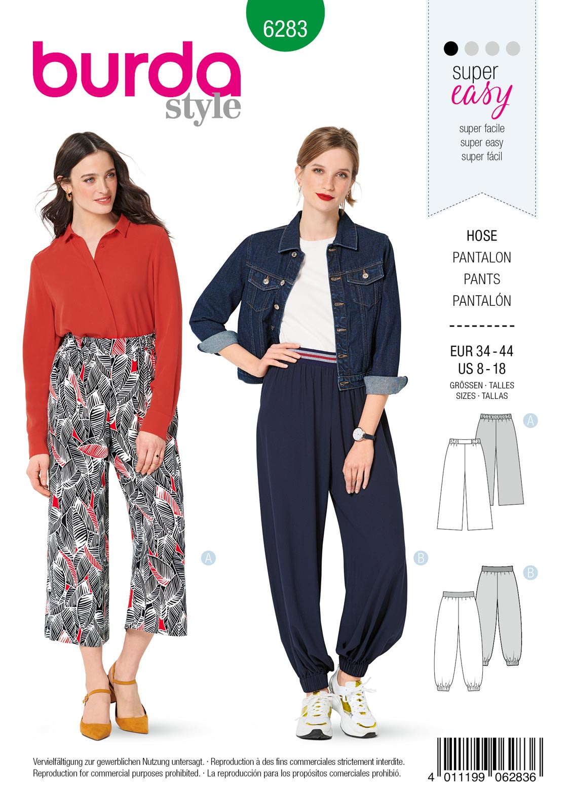 Piegrieztne biksēm Burda style 6283 Piegrieztne biksēm Burda style 6283