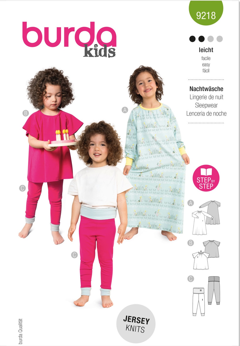 Piegrieztne pidžamai Burda kids 9218 Piegrieztne pidžamai Burda kids 9218