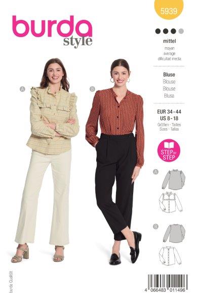 Piegrieztne blūzei burda style 5939 Piegrieztne blūzei burda style 5939