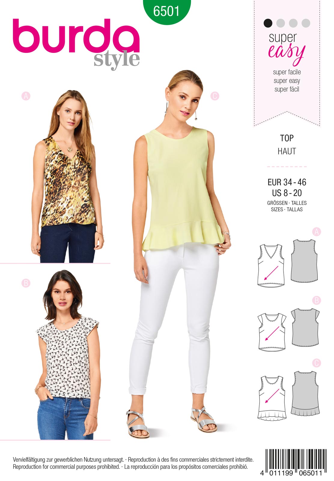 Piegrieztne t-kreklam Burda easy 6501 Piegrieztne t-kreklam Burda easy 6501