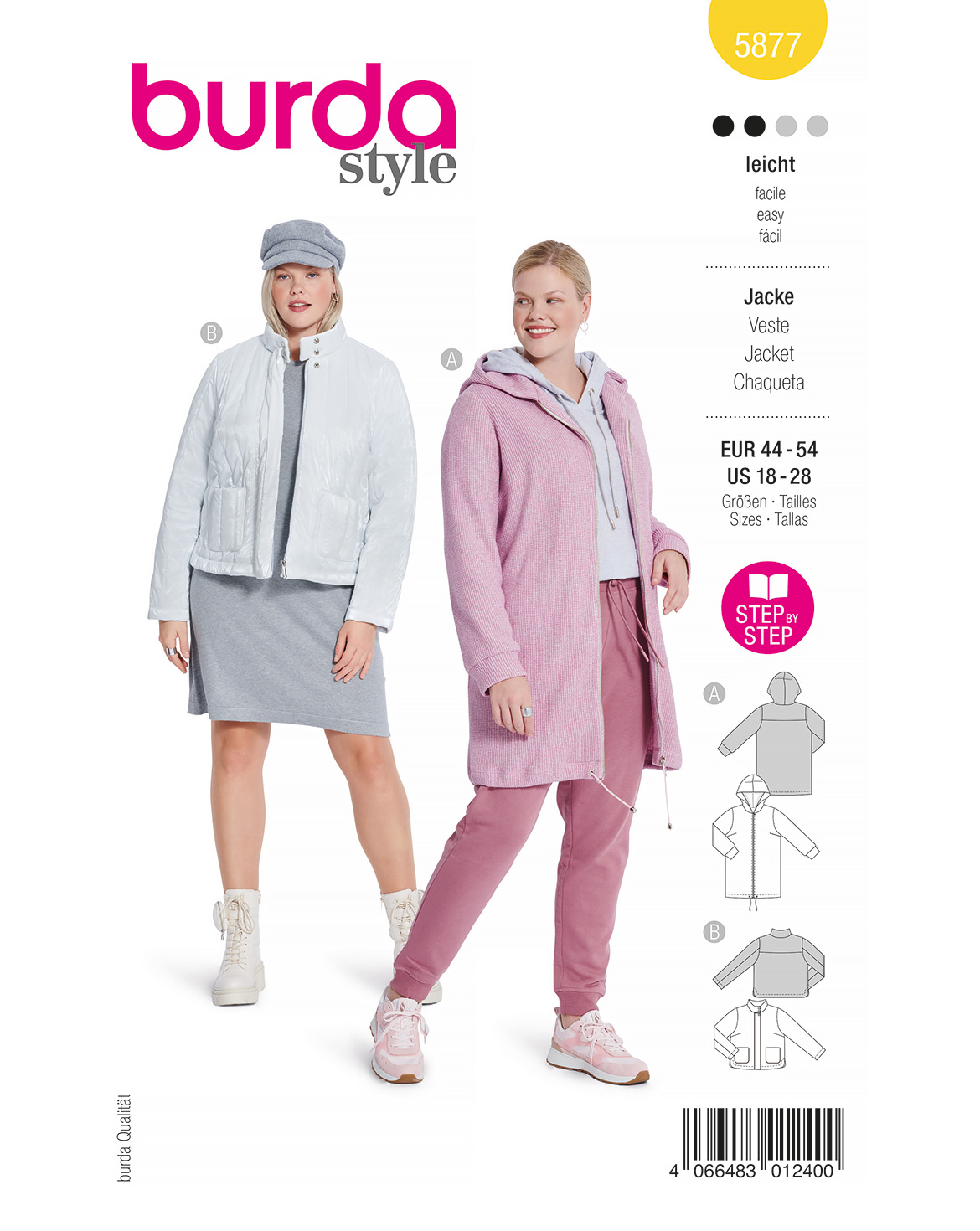 Piegrieztne jakai Burda style 5877 Piegrieztne jakai Burda style 5877