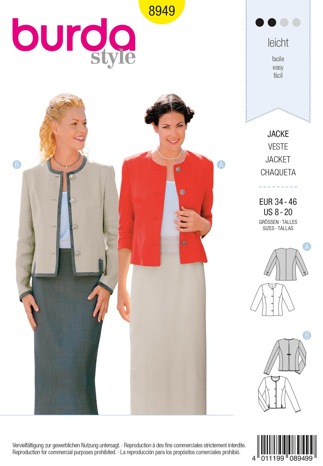 Piegrieztne jakai Burda style 8949 Piegrieztne jakai Burda style 8949