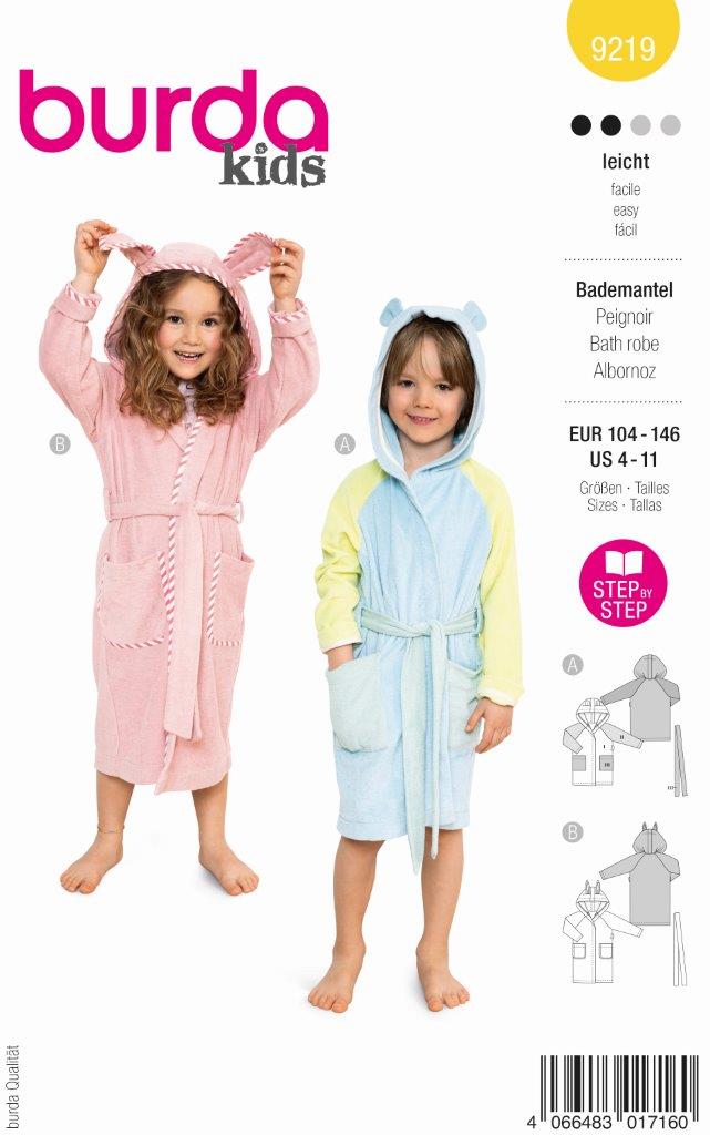 Piegrieztne peldmētelis burda kids 9219 Piegrieztne peldmētelis burda kids 9219