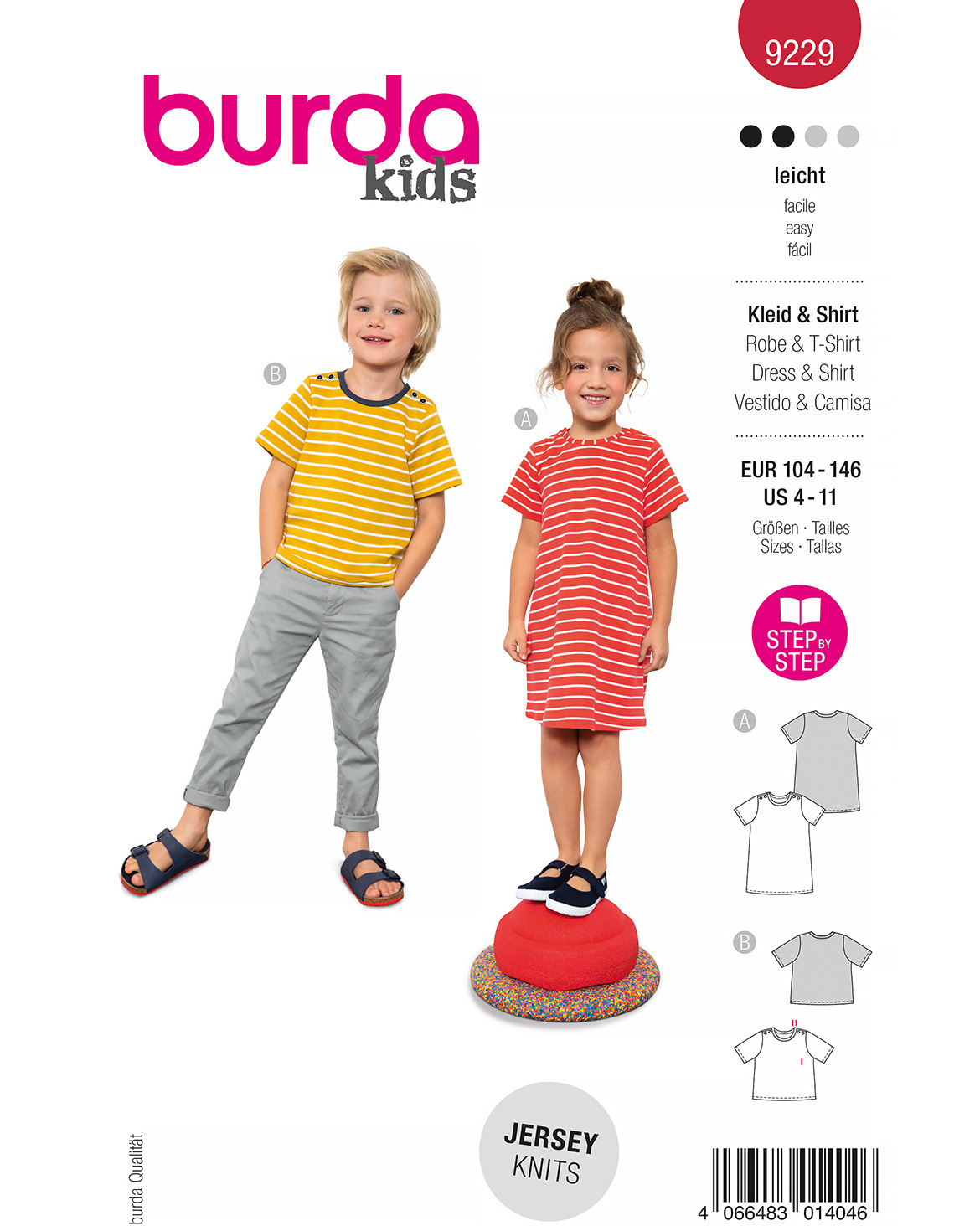 Piegrieztne kleitai un t-kreklam Burda kids 9229 Piegrieztne kleitai un t-kreklam Burda kids 9229