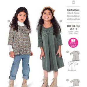 Piegrieztne kleitai un blūzei Burda kids 9252