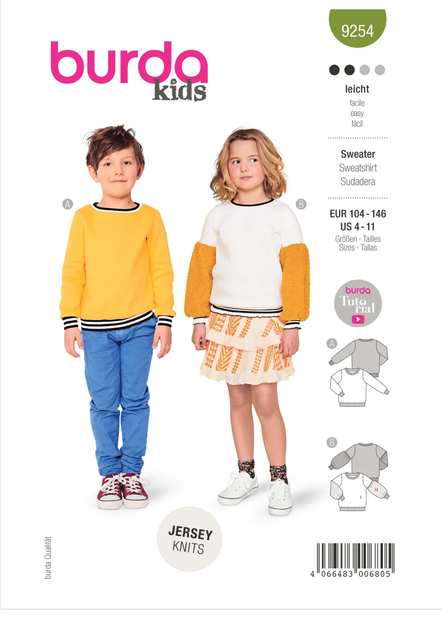 Piegrieztne džemperim Burda kids 9254 Piegrieztne džemperim Burda kids 9254