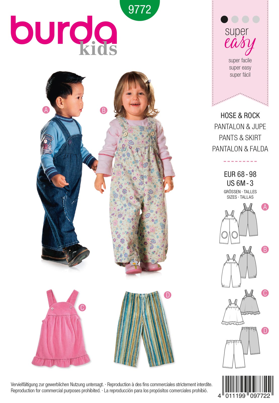 Piegrieztne komplektam Burda kids 9772 Piegrieztne komplektam Burda kids 9772