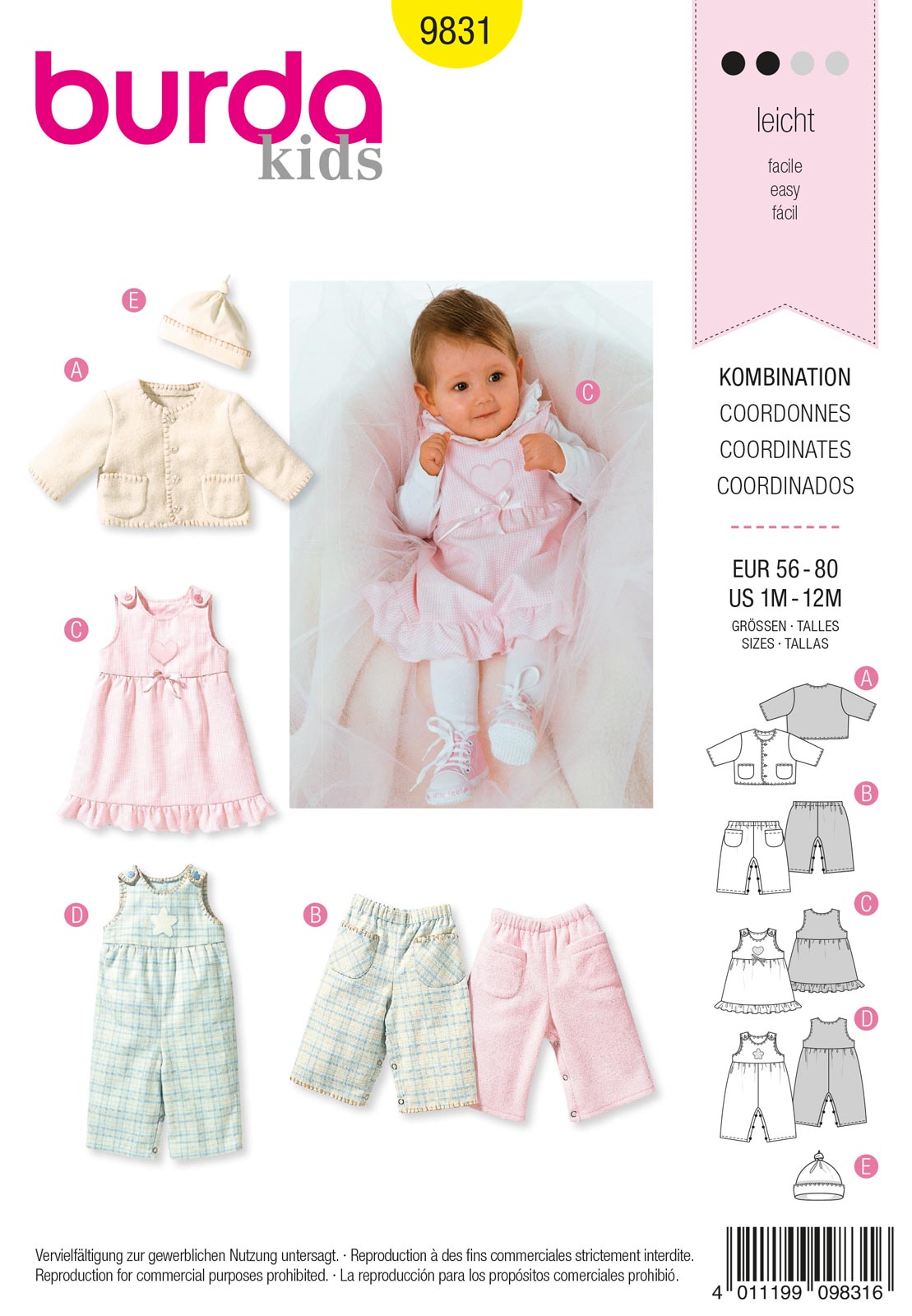 Piegrieztne komplektam Burda kids 9831 Piegrieztne komplektam Burda kids 9831