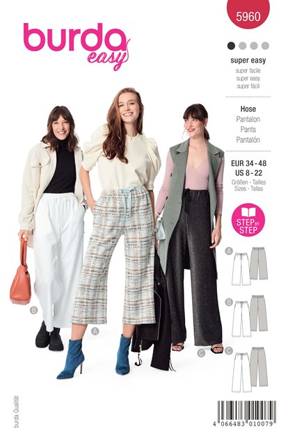 Piegrieztne biksēm burda easy 5960 Piegrieztne biksēm burda easy 5960