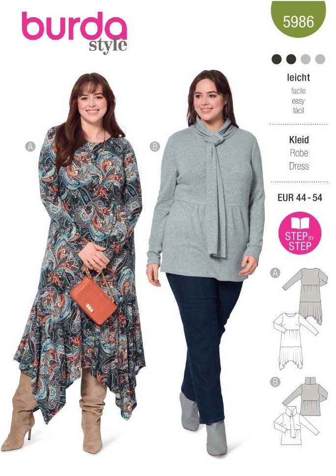 Piegrieztne kleitām Burda style 5986 Piegrieztne kleitām Burda style 5986