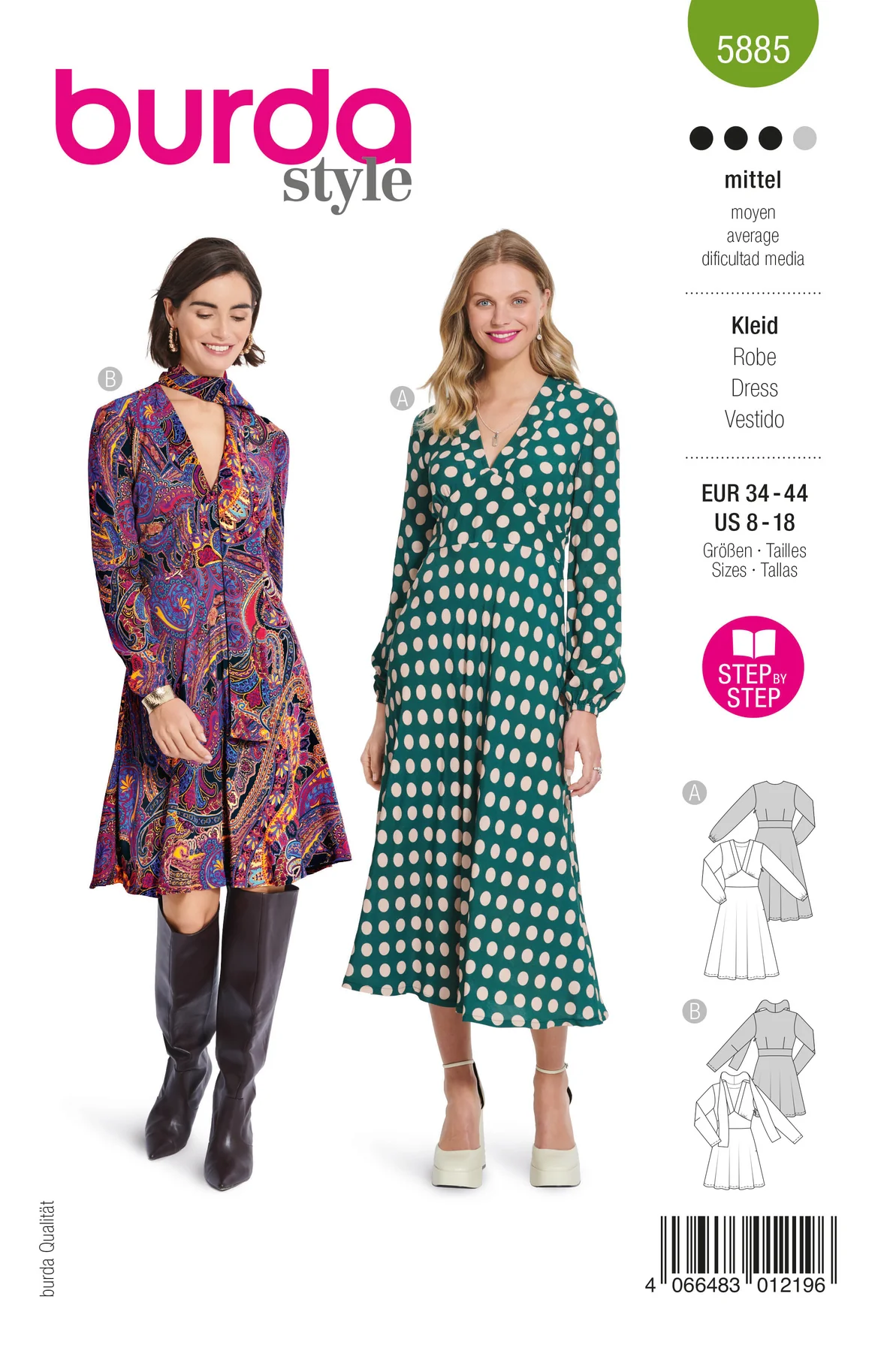 Piegrieztne kleitām Burda style 5885 Piegrieztne kleitām Burda style 5885