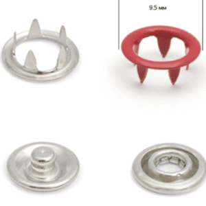 Kreklu spiedpogas 9.5mm sarkanas 50gab.