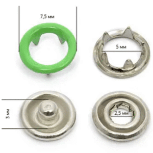 Kreklu spiedpogas 9.5mm gaiši zaļas 50gab.