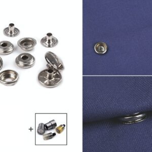 Uzgalis presei 15mm (AM6) + metāla spiedpogas 100gab. Ø 15mm