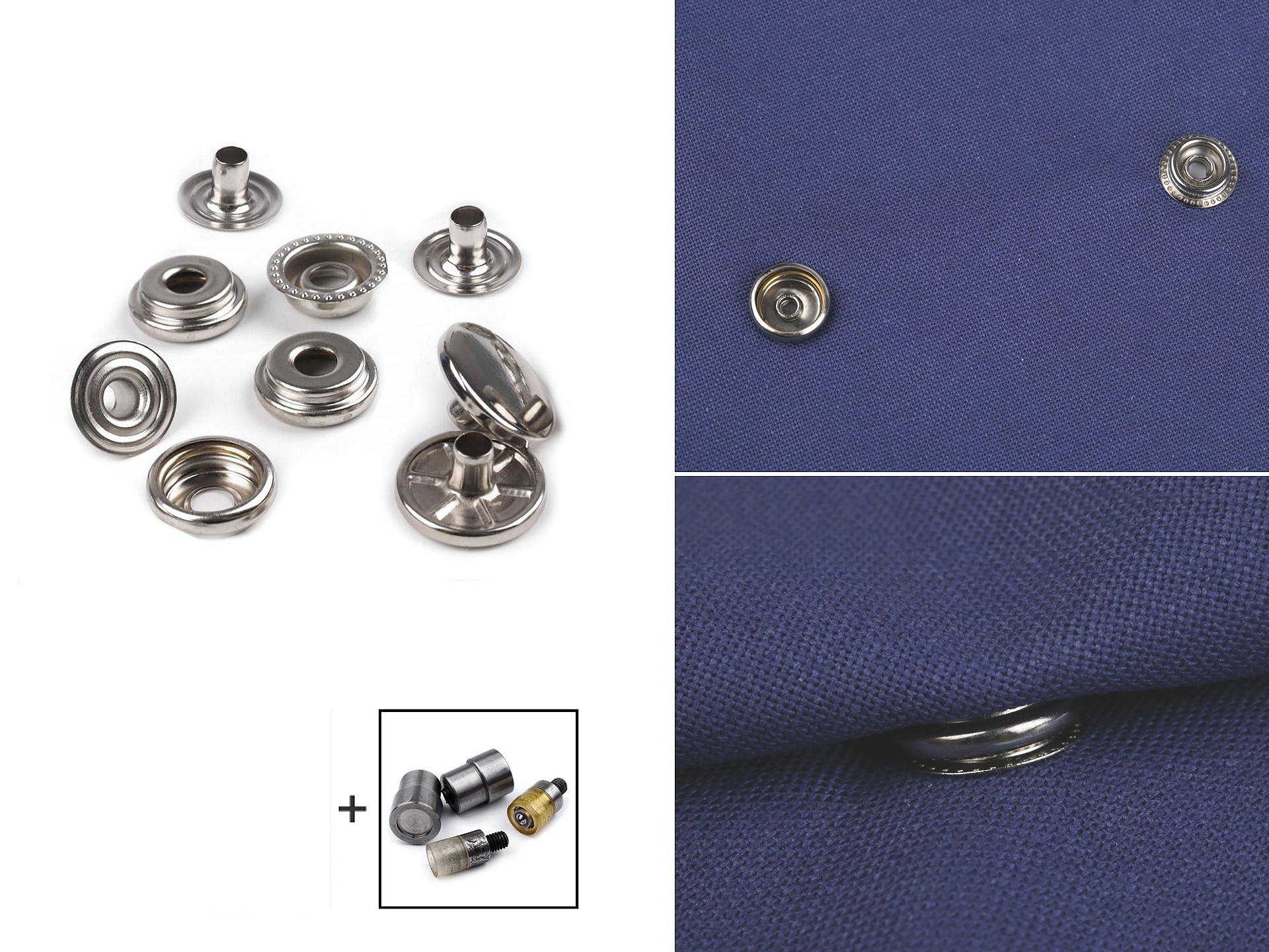 Uzgalis presei 15mm (AM6) + metāla spiedpogas 100gab. Ø 15mm Uzgalis presei 15mm (AM6) + metāla spiedpogas 100gab. Ø 15mm