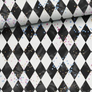 Premium kokvilna Melnbalti rombi 150gr/m²