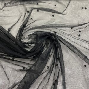 Tills ar pērlītēm (6mm) melns 36gr/m² Tills ar pērlītēm (6mm) melns 36gr/m²