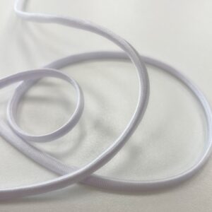 Satīna lenta, trubiņas formas balta 6mm Satīna lenta, trubiņas formas balta 6mm