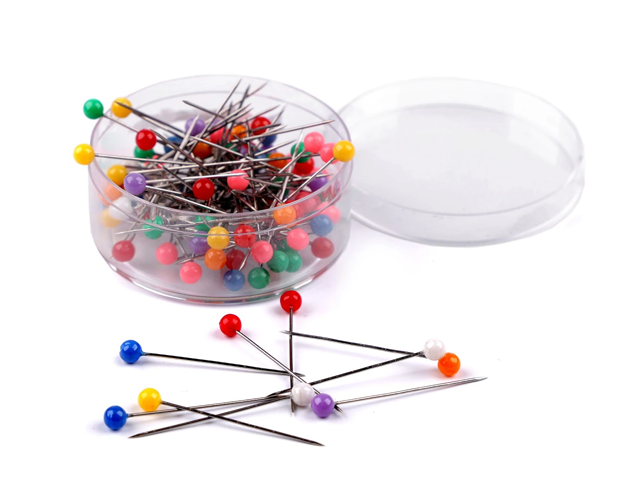 Kniepadatas ar krāsainu pērlīti 32mm (~80pcs) Kniepadatas ar krāsainu pērlīti 32mm (~80pcs)