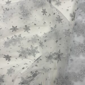 Tills ar sniegpārsliņam Off White 30gr/m² Tills ar sniegpārsliņam Off White 30gr/m²